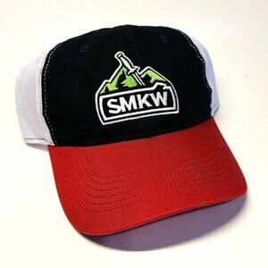 SMKW Knife Snapback Cap Red Black White Mesh Adjustable Strap New